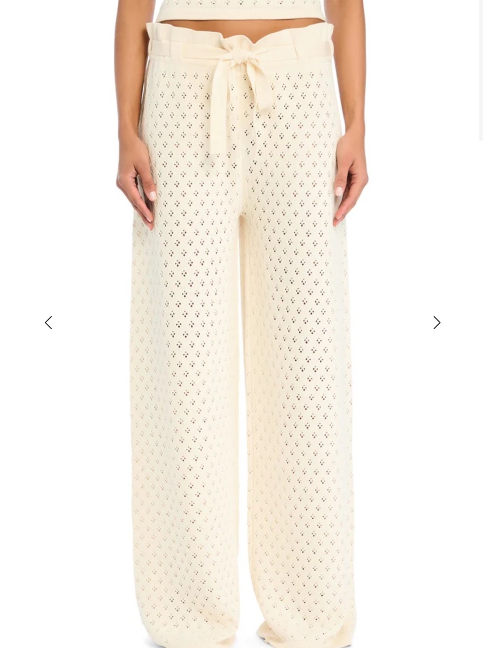 SER.O.YA Cream Knit Sweater and Knit Wide-Leg Pants with Tie Waist NWT - Picture 3 of 9